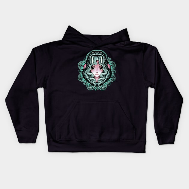 Serpent Girl Kids Hoodie by Villainmazk